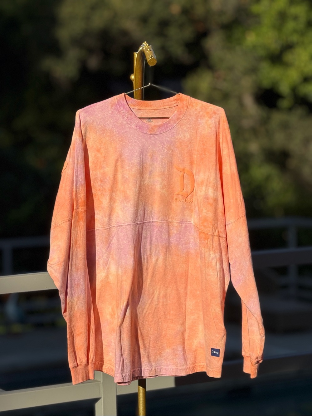 Disney Orange Pink Tie-Dye Long Sleeve Jersey